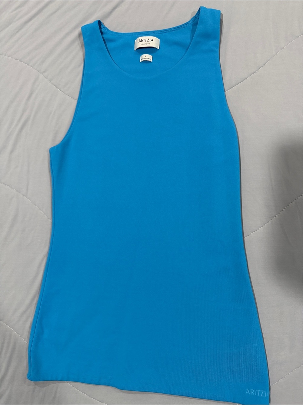 Aritzia Bright Cyan Scoop Neck Tank